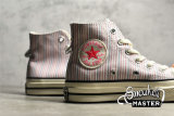 CONVERSE CHUCK TAYLOR ALL-STAR 70S HIGH PECAN STRIPES BEIGE/PURPLE/BLUE A02291C