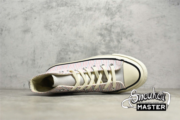 CONVERSE CHUCK TAYLOR ALL-STAR 70S HIGH PECAN STRIPES BEIGE/PURPLE/BLUE A02291C
