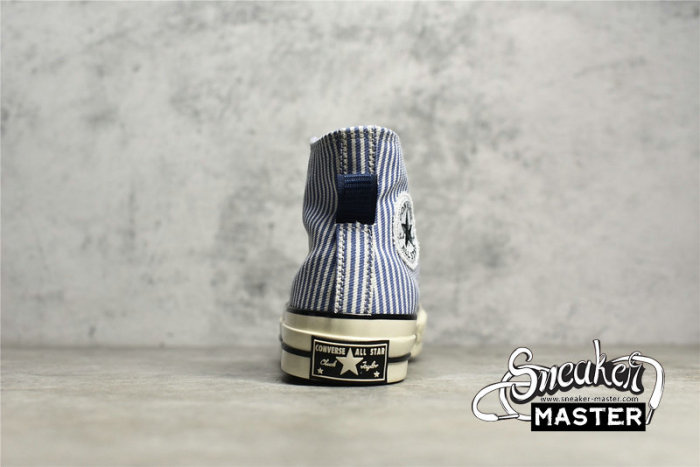 CONVERSE CHUCK TAYLOR ALL-STAR 70S HIGH WASHED INDIGO HICKORY STRIPES WASHED INDIGO/EGRET/BLACK A00472C