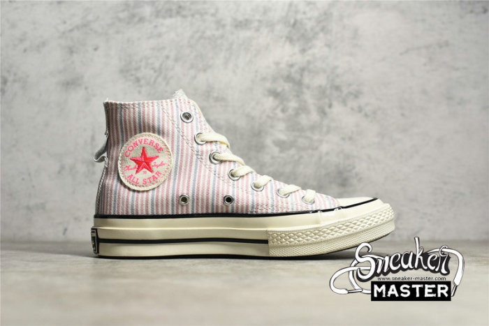 CONVERSE CHUCK TAYLOR ALL-STAR 70S HIGH PECAN STRIPES BEIGE/PURPLE/BLUE A02291C