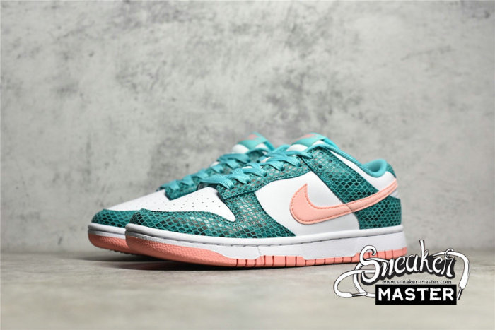 NIKE SB DUNK LOW SNAKESKIN WHITE/WASHED TEAL-BLEACHED CORAL-BLACK DR8577-300