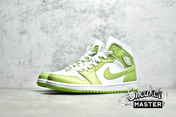 NIKE AIR JORDAN 1 MID SE GREEN PYTHON WHITE/WHITE/VIVID GREEN DV2959-113