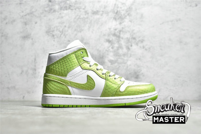 NIKE AIR JORDAN 1 MID SE GREEN PYTHON WHITE/WHITE/VIVID GREEN DV2959-113