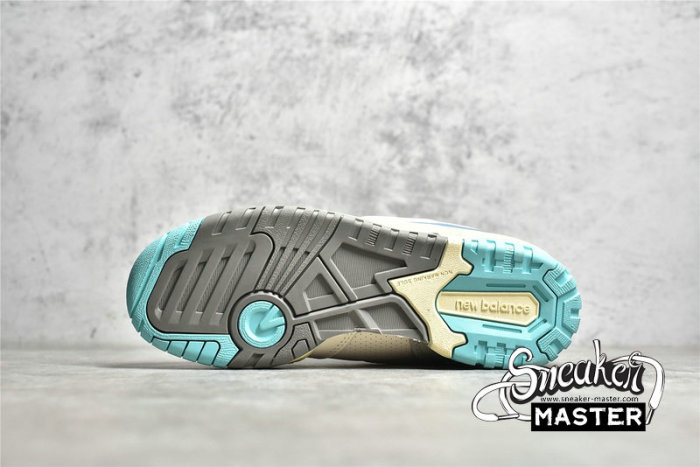 NEW BALANCE 550 RUNNING SHOES SEA SALT/YELLOW/TEAL BB550SSC