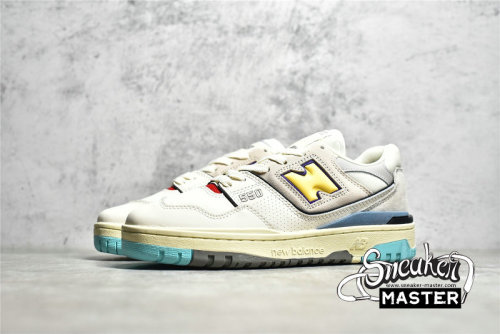 NEW BALANCE 550 RUNNING SHOES SEA SALT/YELLOW/TEAL BB550SSC