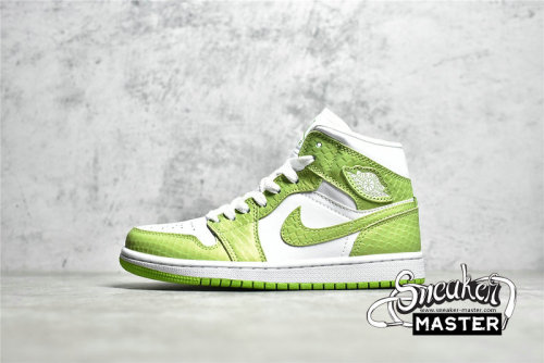 NIKE AIR JORDAN 1 MID SE GREEN PYTHON WHITE/WHITE/VIVID GREEN DV2959-113