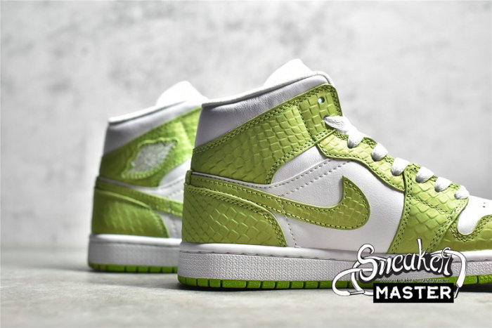 NIKE AIR JORDAN 1 MID SE GREEN PYTHON WHITE/WHITE/VIVID GREEN DV2959-113
