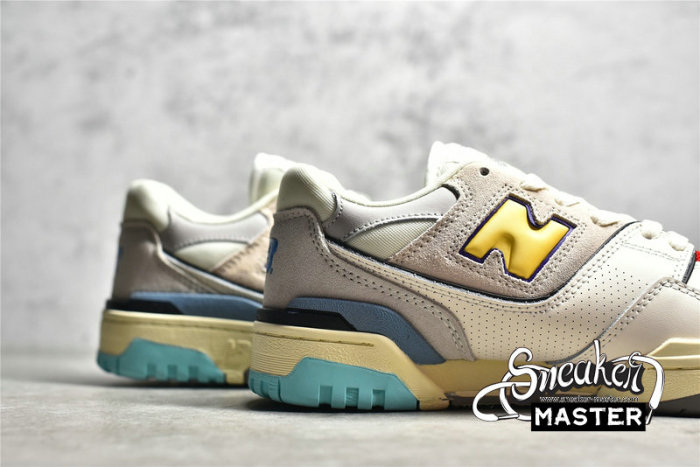 NEW BALANCE 550 RUNNING SHOES SEA SALT/YELLOW/TEAL BB550SSC