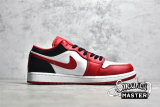 NIKE AIR JORDAN 1 LOW REVERSE BLACK TOE WHITE/BLACK/GYM RED 553558-163