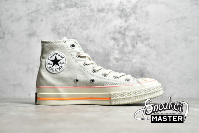 CONVERSE CHUCK TAYLOR ALL-STAR 70S HIGH ICE CREAM GREY/NUDE PINK/EGRET A03749C