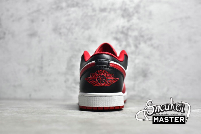 NIKE AIR JORDAN 1 LOW REVERSE BLACK TOE WHITE/BLACK/GYM RED 553558-163