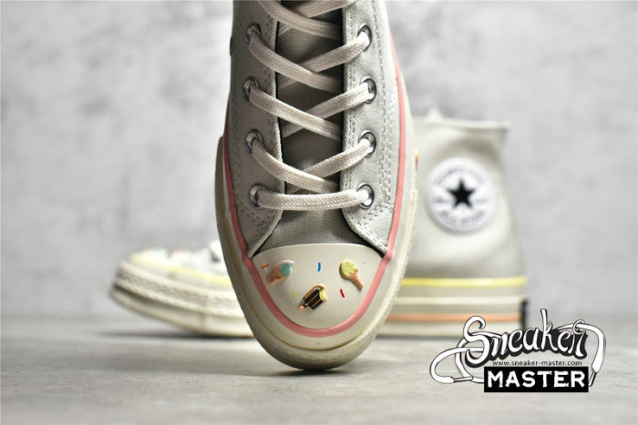 CONVERSE CHUCK TAYLOR ALL-STAR 70S HIGH ICE CREAM GREY/NUDE PINK/EGRET A03749C