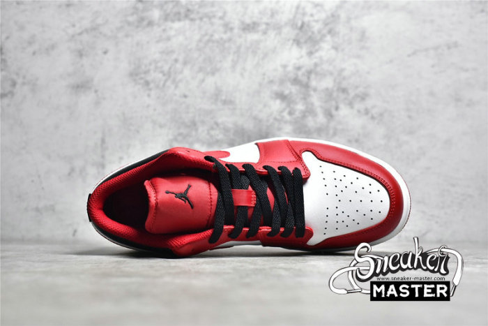 NIKE AIR JORDAN 1 LOW REVERSE BLACK TOE WHITE/BLACK/GYM RED 553558-163