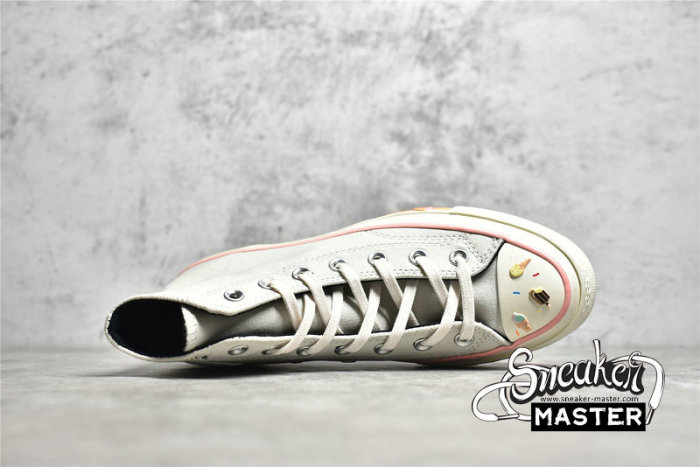 CONVERSE CHUCK TAYLOR ALL-STAR 70S HIGH ICE CREAM GREY/NUDE PINK/EGRET A03749C