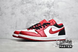 NIKE AIR JORDAN 1 LOW REVERSE BLACK TOE WHITE/BLACK/GYM RED 553558-163