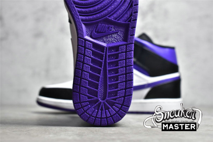 NIKE AIR JORDAN 1 MID DARK IRIS WHITE/BLACK/COURT PURPLE 554724-095