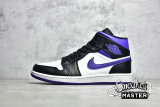 NIKE AIR JORDAN 1 MID DARK IRIS WHITE/BLACK/COURT PURPLE 554724-095