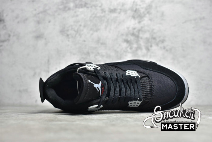 NIKE AIR JORDAN 4 RETRO BLACK CANVAS BLACK/LIGHT STEEL GREY-WHITE-FIRE RED DH7138-006
