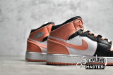 NIKE AIR JORDAN 1 MID GS WHITE/BLACK/LIGHT MADDER ROOT DM9077-10