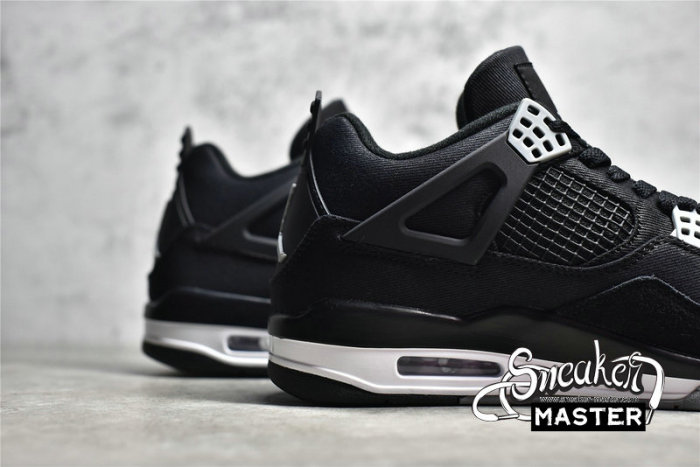 NIKE AIR JORDAN 4 RETRO BLACK CANVAS BLACK/LIGHT STEEL GREY-WHITE-FIRE RED DH7138-006