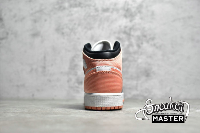 NIKE AIR JORDAN 1 MID GS WHITE/BLACK/LIGHT MADDER ROOT DM9077-10