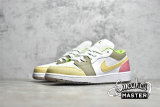 NIKE AIR JORDAN 1 LOW SE GS PASTEL GRIND WHITE/WHITE/VIVID GREEN DJ0341-100