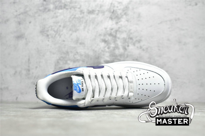 NIKE AIR FORCE 1 LOW 07 BLUE PATENT SWOOSHES WHITE/BLUE DJ9942-400
