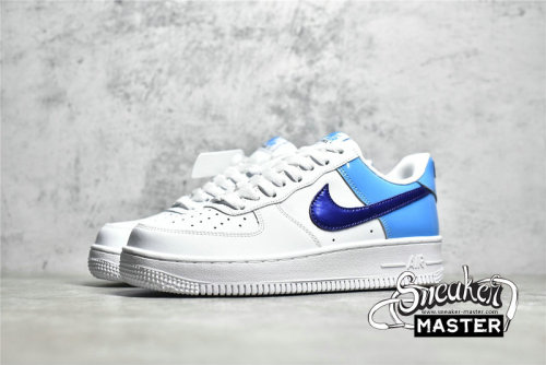 NIKE AIR FORCE 1 LOW 07 BLUE PATENT SWOOSHES WHITE/BLUE DJ9942-400