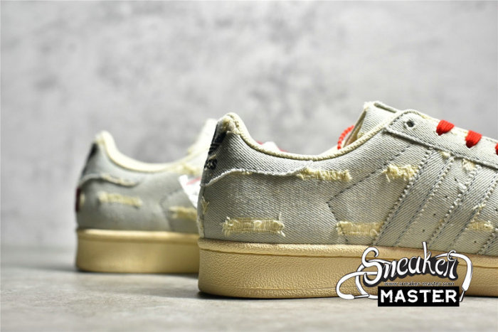 ADIDAS SUPERSTAR EXCLUSIVE DENIM X LEVI'S WASHED LIGHT BLUE/RED/BEIGE GE4988