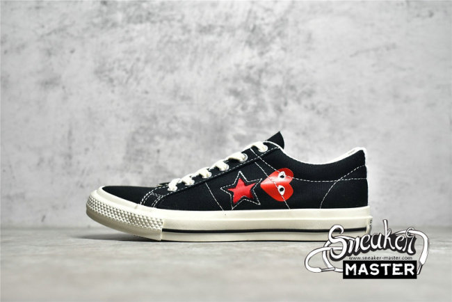 CONVERSE COMME DES GARÇONS PLAY X ONE STAR BLACK/RED/WHITE A01791C