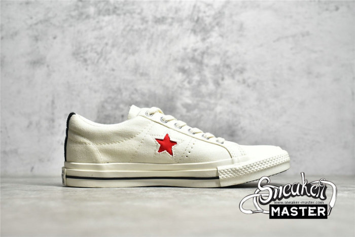 CONVERSE COMME DES GARÇONS PLAY X ONE STAR CLOUD DANCER/RED/WHITE A01792C