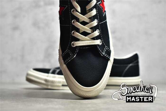 CONVERSE COMME DES GARÇONS PLAY X ONE STAR BLACK/RED/WHITE A01791C