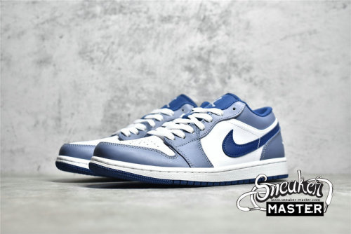 NIKE AIR JORDAN 1 LOW ASHEN SLATE/MYSTIC NAVY/WHITE 553558-414