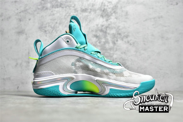 NIKE GUO AILUN X AIR JORDAN 36 PF GLOBAL GAME WHITE/TEAL/LIME GREEN DM0796-107