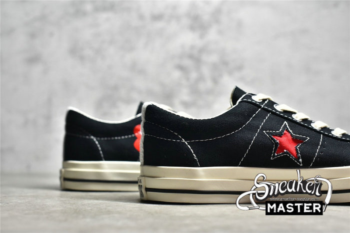CONVERSE COMME DES GARÇONS PLAY X ONE STAR BLACK/RED/WHITE A01791C
