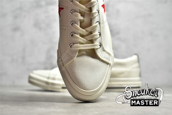 CONVERSE COMME DES GARÇONS PLAY X ONE STAR CLOUD DANCER/RED/WHITE A01792C