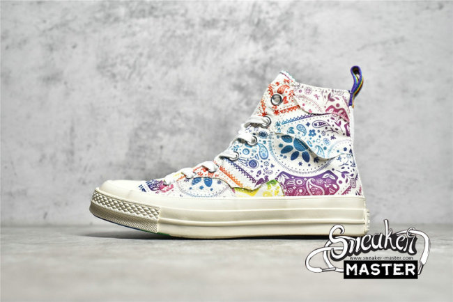 CONVERSE CHUCK TAYLOR ALL-STAR 70S HIGH PRIDE WHITE/UNIVERSITY RED/MULTI-COLOR A02266C