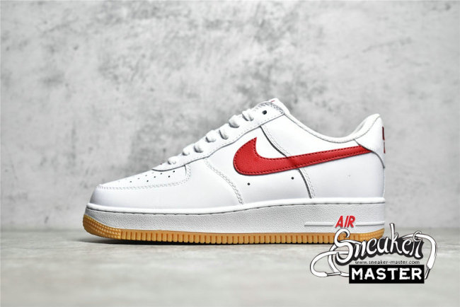 NIKE AIR FORCE 1 LOW RETRO COLOR OF THE MONTH WHITE/UNIVERSITY RED/GUM YELLOW DJ3911-102
