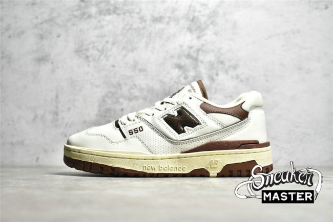 NEW BALANCE AIMÉ LEON DORE X 550 RUNNING SHOES WHITE∕WHITE∕BROWN BB550AB1