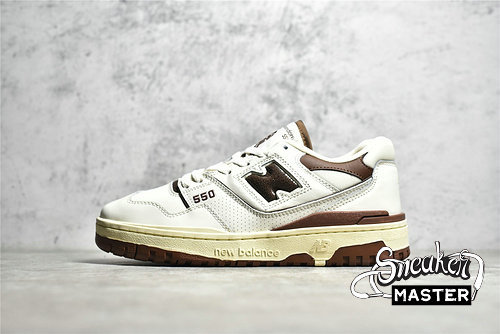 NEW BALANCE AIMÉ LEON DORE X 550 RUNNING SHOES WHITE∕WHITE∕BROWN BB550AB1