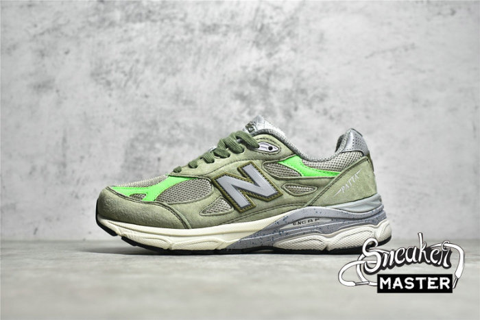 NEW BALANCE PATTA X 990V3 MADE IN USA LIGHT OLIVE/GREY/BEIGE M990PP3