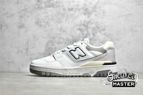 NEW BALANCE 550 RUNNING SHOES WHITE/MARBLEHEAD-DARK GREY BB550PWA