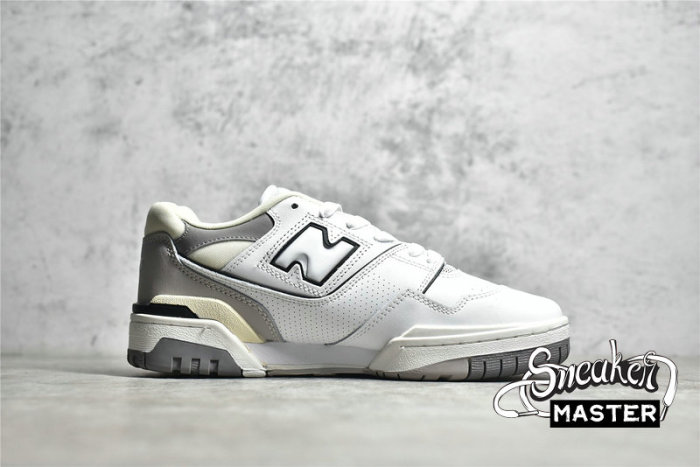 NEW BALANCE 550 RUNNING SHOES WHITE/MARBLEHEAD-DARK GREY BB550PWA