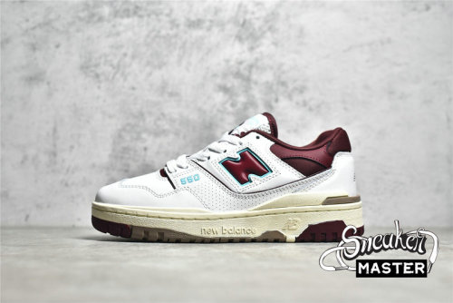 NEW BALANCE 550 RUNNING SHOES WHITE/WINE RED/BLUE BB550WBG