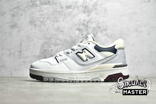 NEW BALANCE 550 RUNNING SHOES WHITE/NATURAL INDIGO/BURGUNDY BB550PWB