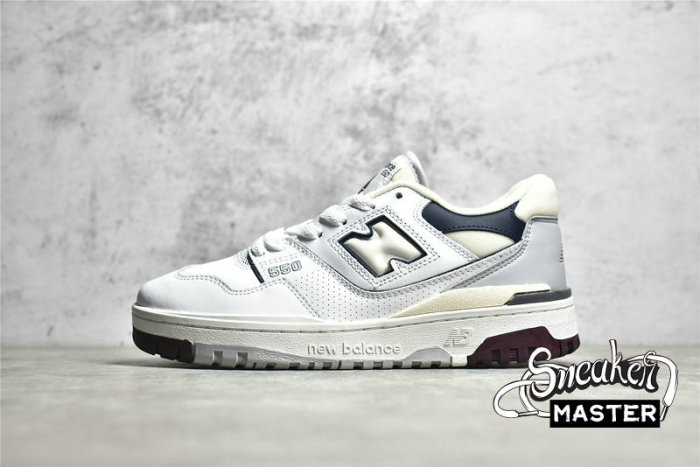 NEW BALANCE 550 RUNNING SHOES WHITE/NATURAL INDIGO/BURGUNDY BB550PWB
