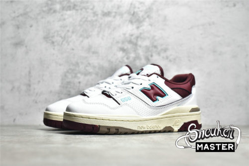 NEW BALANCE 550 RUNNING SHOES WHITE/WINE RED/BLUE BB550WBG