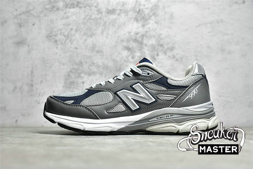 NEW BALANCE 990V3 MADE IN USA RUNNING SHOES ELEPHANT GREY/NAVY M990GJ3