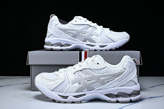 1203B291-100 THOM BROWNE X GEL KAYANO 14 MEN'S AND WOMEN'S CASUAL SHOES WHITE/PURE WHITE