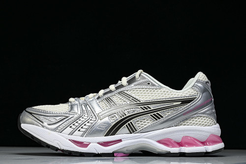 1203A537-103 GEL KAYANO 14 SPORTY AND CASUAL BREATHABLE RUNNING SHOES SILVER/LIGHT PINK
